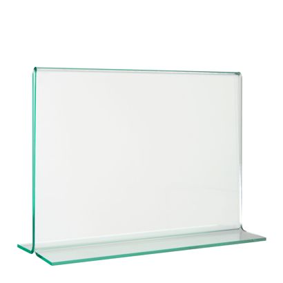 T-standaard met glaslook, PMMA (acryl), transparant liggend formaat | A6