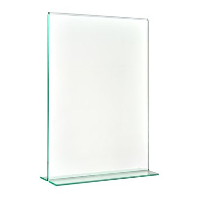 T-standaard met glaslook, PMMA (acryl), transparant staand formaat | A5