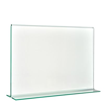 T-standaard met glaslook, PMMA (acryl), transparant liggend formaat | A5