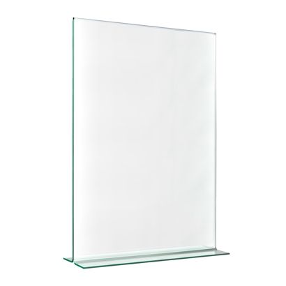 T-standaard met glaslook, PMMA (acryl), transparant staand formaat | A4
