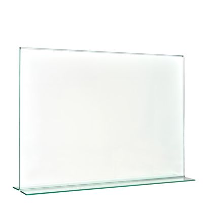 T-standaard met glaslook, PMMA (acryl), transparant liggend formaat | A4