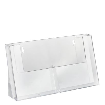 Folderhouder, parallelle compartimenten, polystyreen, staand formaat, transparant, Taymar A5  | 2 