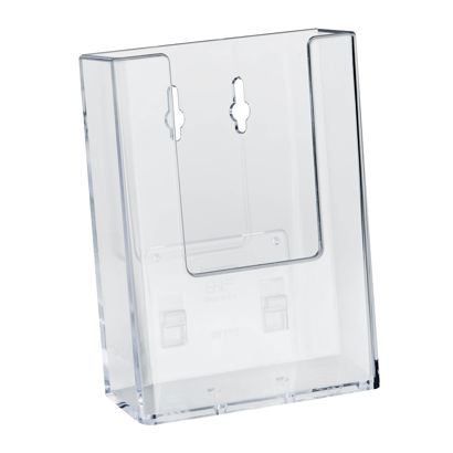 Brochurehouder voor aan de muur of als staande houder, polystyreen, Taymar 1 x 1/3 A4  | Staand formaat 