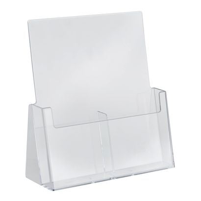Folderhouder, parallelle compartimenten, polystyreen, staand formaat, transparant, Taymar 1/3 A4  | 2 