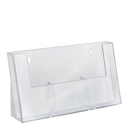 Folderhouder, parallelle compartimenten, polystyreen, staand formaat, transparant, Taymar 