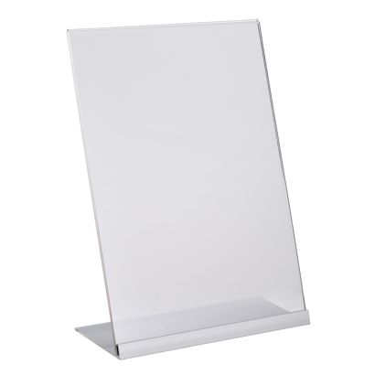 L-standaard acryl met aluminium voet A4  | transparant|zilver 