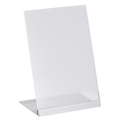 L-standaard acryl met aluminium voet A5  | transparant|zilver 