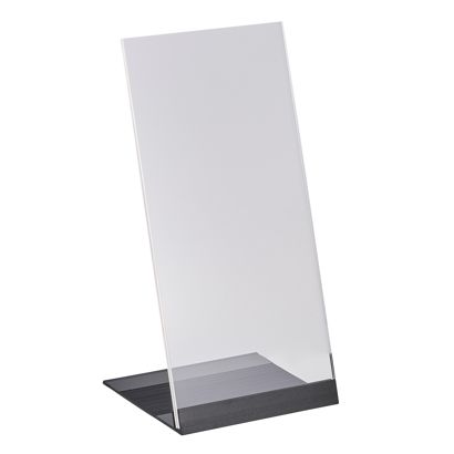 L-standaard acryl met aluminium voet 1/3 A4 (100 x 210 mm)  | transparant|zwart 