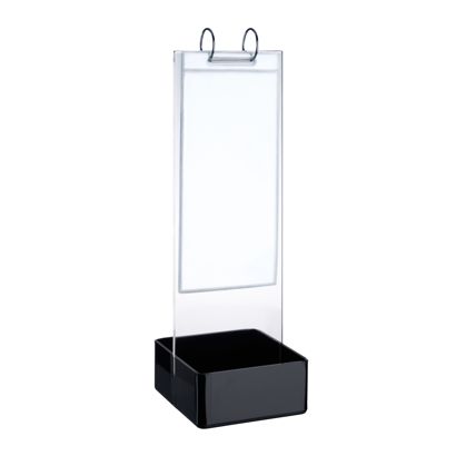Menukaarthouder FLIP, incl. ringmechaniek, PVC-hoesjes en 2 vakken, acryl 