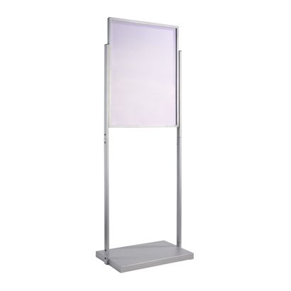 Posterstandaard, dubbelzijdig A1, EDGE zilver  | voor 2 posters 