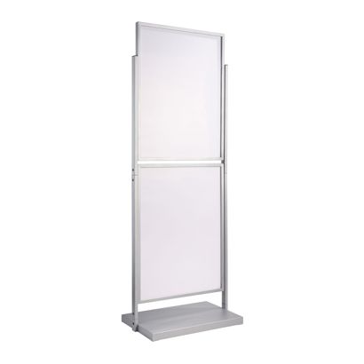 Posterstandaard, dubbelzijdig A1, EDGE zilver  | voor 4 posters 