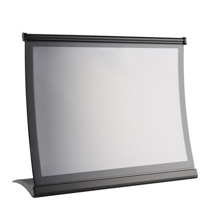 L-standaard CURVE met magnetisch frame A4, zwart liggend formaat 