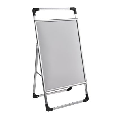 Stoepbord A1 AIR-STOP LITE, profiel 25 mm, zilver, verstek 