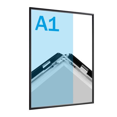 Kliklijsten, aluminium, A1 zwart  | 17 mm | in verstek 