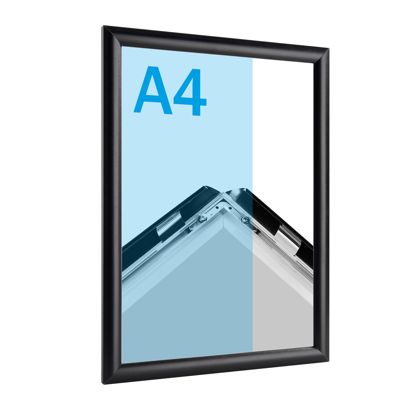 Kliklijsten, aluminium, A4 zwart  | 17 mm | in verstek 