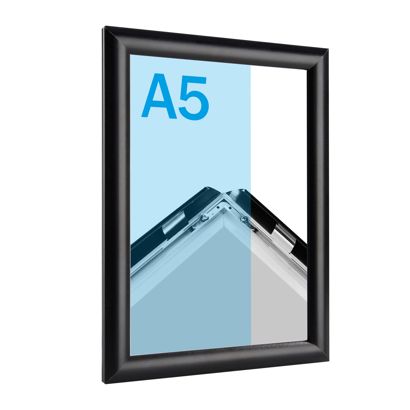 Kliklijsten, aluminium, A5 zwart  | 17 mm | in verstek 