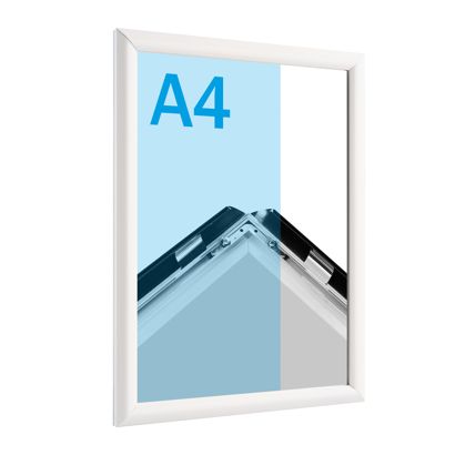 Kliklijsten, aluminium, A4 wit  | 17 mm | in verstek 
