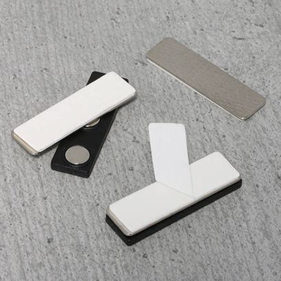 Magneet voor naambadges, zelfklevend 45 x 13 mm  | 3 magneetrondjes 