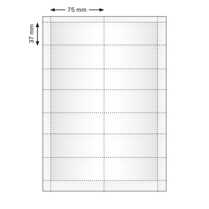 Printvel Office 40 / Profil 40, 75 x 37 mm, blanco 