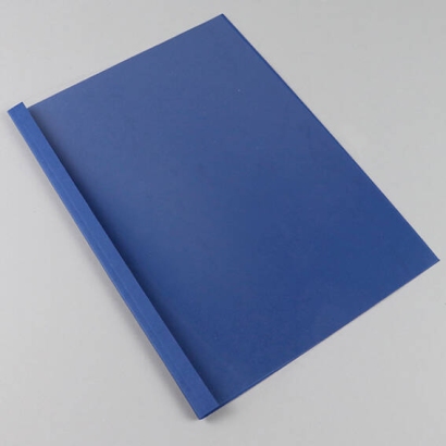 Thermische inbindomslag A4, karton met leerstructuur, 40 vel, donkerblauw | 4 mm  | 230 g/m²
