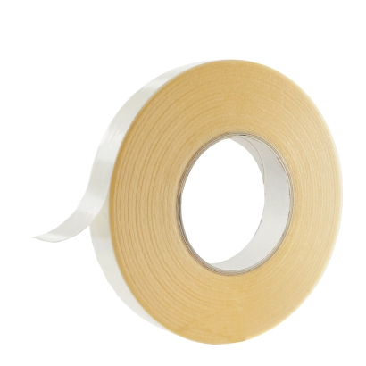 Dubbelzijdig PET tape, zeer sterk/zeer sterk, witte schutlaag 25 mm | 50 m