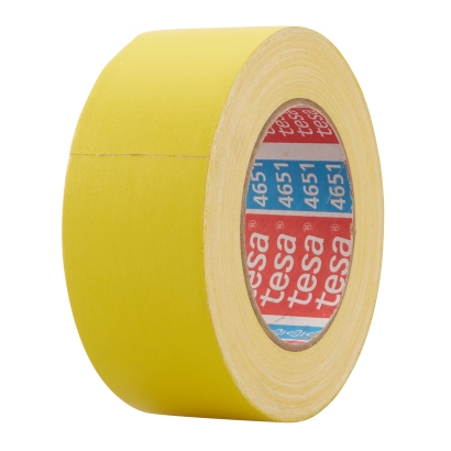 tesa 4651, Premium textieltape, geplastificeerd 50 mm | geel