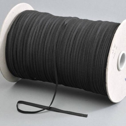 Plat elastiek op rol, 5 mm, zwart (rol á 130 m) 