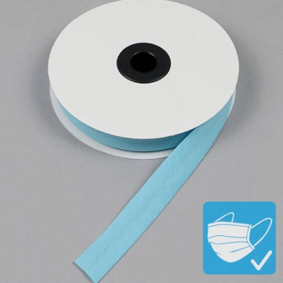Biaisband, katoen en polyester, 20 mm (rol á 25 m) lichtblauw
