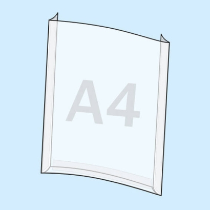 Documenthouder A4 staand formaat | voorzijde gesloten, achterzijde voorzien van 3 hoogwaardige lijmstrips (PET-drager)