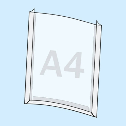 Documenthouder A4 staand formaat | voorzijde open, achterzijde voorzien van 3 hoogwaardige lijmstrips (PET-drager)