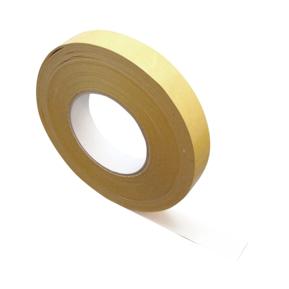 Dubbelzijdig PVC tape, wit, sterke acrylaatlijm, CLM22 25 mm