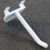 Displayhaken met 3 bevestigingspinnen, smalle arm/ pin, wit 50 mm
