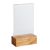 Acryl tafelstandaard met houten voet Eiken  | A7  | staand formaat 