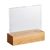 Acryl tafelstandaard met houten voet Eiken  | A7  | dwars/liggend formaat 