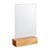 Acryl tafelstandaard met houten voet Eiken  | A6  | staand formaat 