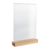 Acryl tafelstandaard met houten voet Eiken  | A4  | staand formaat 