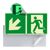 Reddingssymbool vluchtweg fotoluminescent, kunststof, ISO 7010 links naar beneden 
