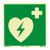 Reddingssymbool defibrillator fotoluminescent, kunststof, ISO 7010 150 x 150 mm 