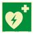 Reddingssymbool defibrillator fotoluminescent, kunststof, ISO 7010 200 x 200 mm 