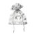 Organza zakje met kerstmotief 100 x 130 mm  | sneeuwvlok/ijskristal 