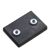 magneet met rubbercoating, rechthoekig, met inwendige schroefdraad 43 x 31 mm  | M4x4,5 mm  | zwart  | 13 kg