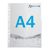 Showtassen A4, half gekleurde markeringsrand, PP-folie wit 
