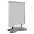 STORM-STOP Lite A0-stoepbord met waterreservoir, windbestendig, 32 mm profiel, afgeronde hoeken zilver 