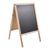 Wooden pavement sign WOOD-STOP, Lite M, 53 x 66 chalkboard houtlook licht 