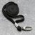 Lanyard, 10 mm breed zwart  | met karabijnhaak 