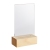 Acryl tafelstandaard met houten voet Dennen | A7 | staand formaat