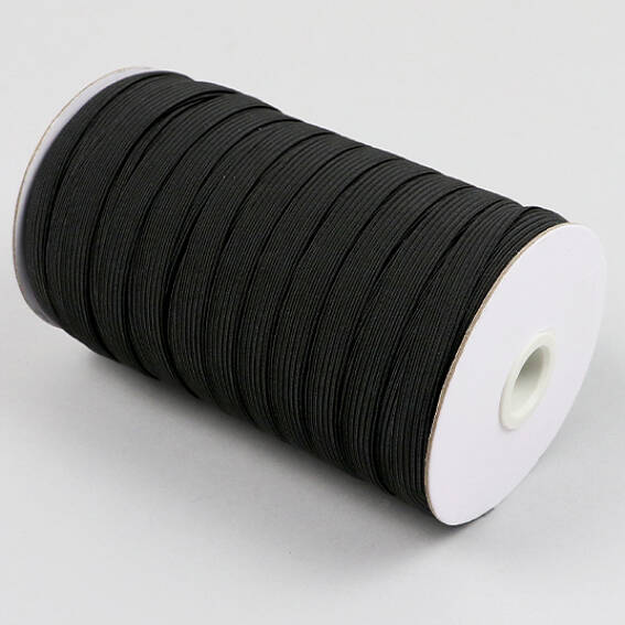 Plat elastiek op rol, 10 mm, zwart (Rol á m) | SPRINTIS